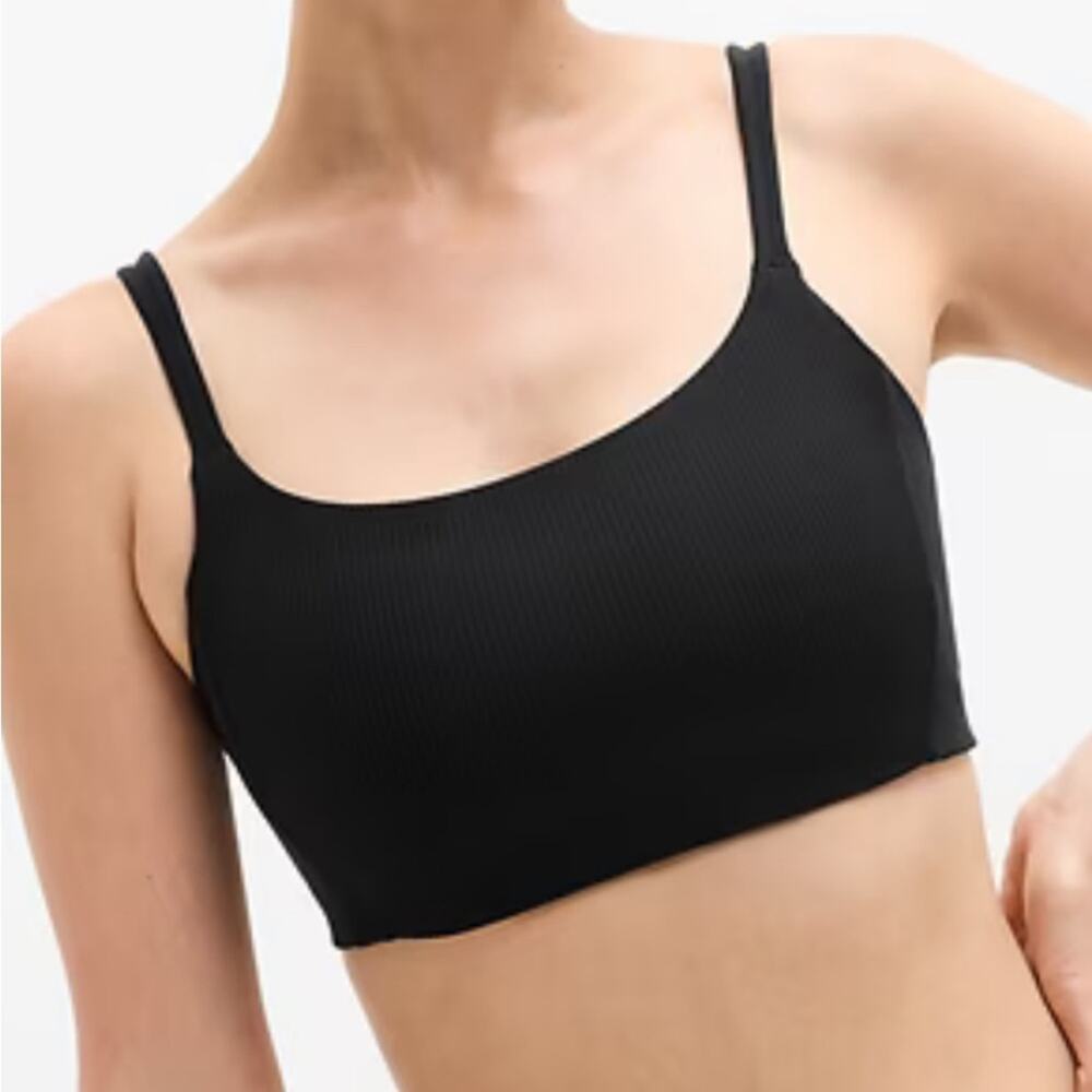 NWT Athleta Transcend Strappy Rib Black Bra D-DD Cup Size Medium